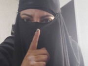 Arab MUMMY Masturbates Splooging Twat To Harsh Climax On Webcam While Wearing Niqab Porno Hijab XXX