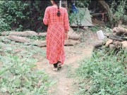 Greatest Indian Bangali Village bhabhi drilling outdoor forest by devar